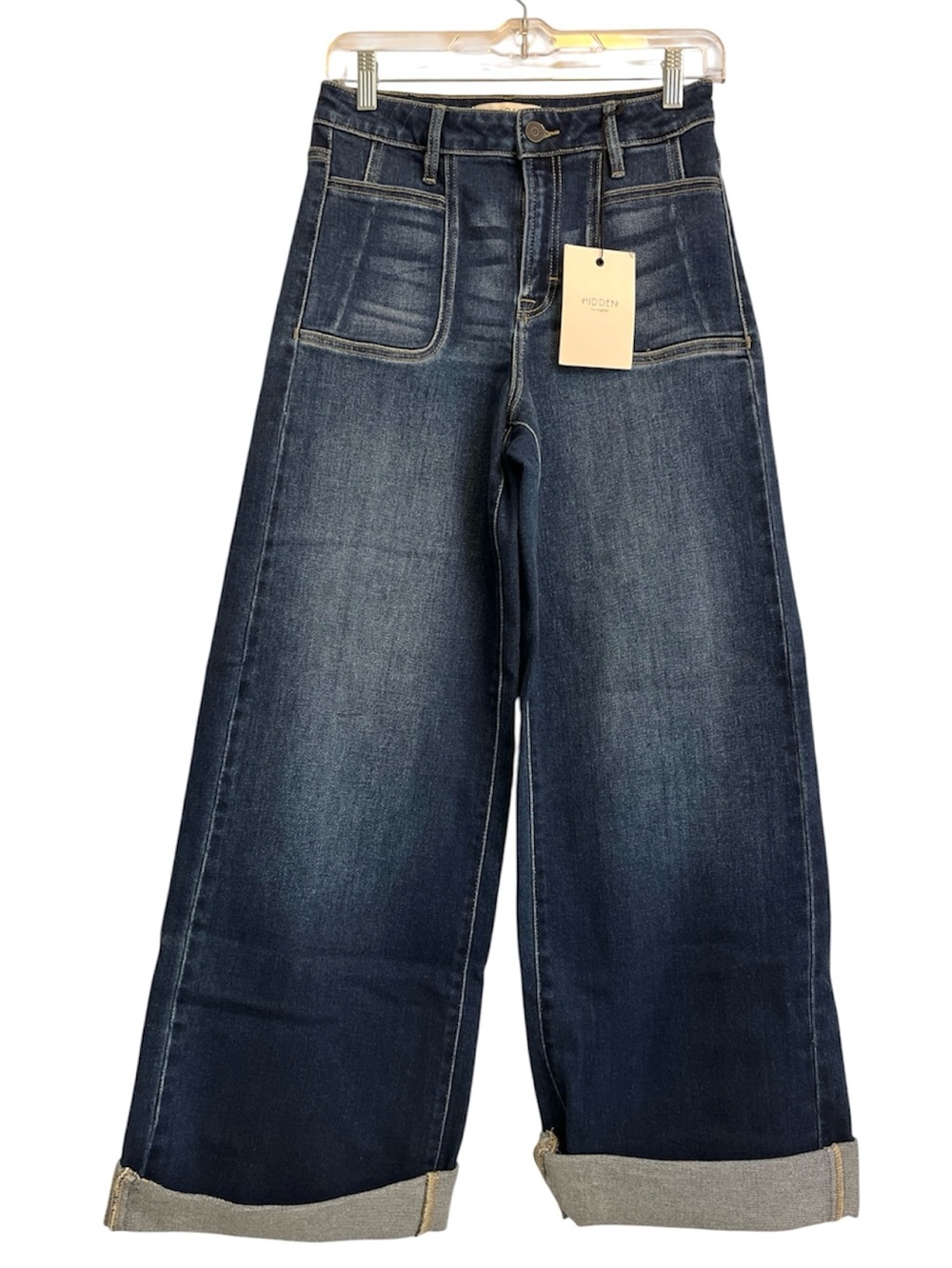 Hidden Los Angeles Nori High Rise Extra Wide Leg Dark Blue Women’s Jeans size 25